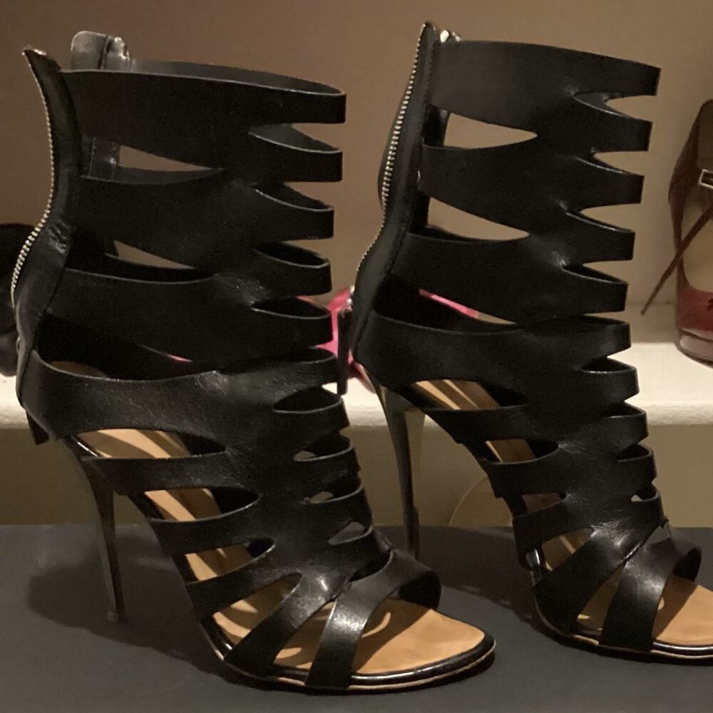 Giuseppe Zanotti Cage Bootie w/ Chrome Heel